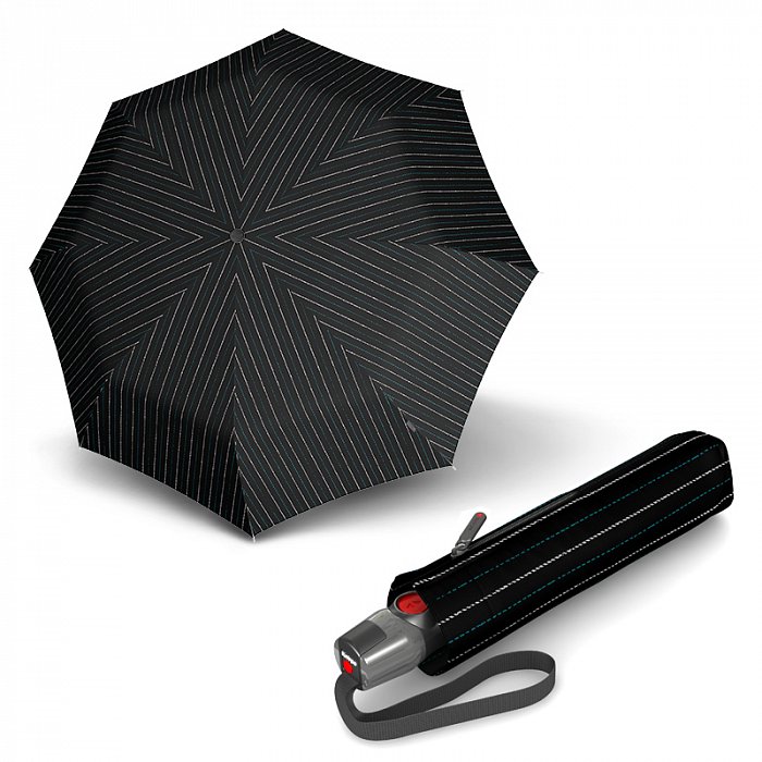 Knirps T.200 Medium Duomatic Baker Street Aqua - pánský plně automatický deštník