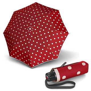 Knirps T.020 Small Manual DOT ART Red - dámský skládací mini deštník