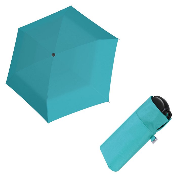 Doppler Handy Fiber 27 - dámský skládací mini deštník, tyrkysový