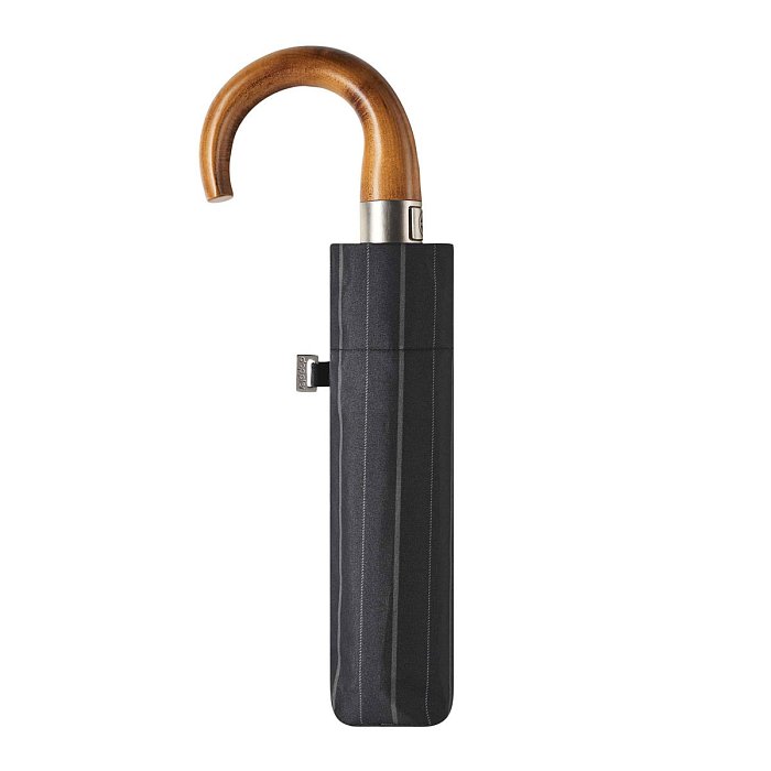 Doppler Magic Fiber Strong šedý širší proužek - pánský plně-automatický deštník