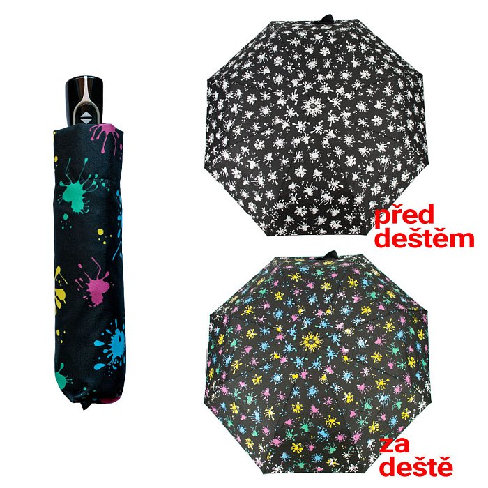 Doppler Magic Fiber Colorful - dámský plně-automatický deštník měnící barvu