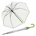 Derby Hit Long AC Transparent - dámský průhledný holový deštník, zelený