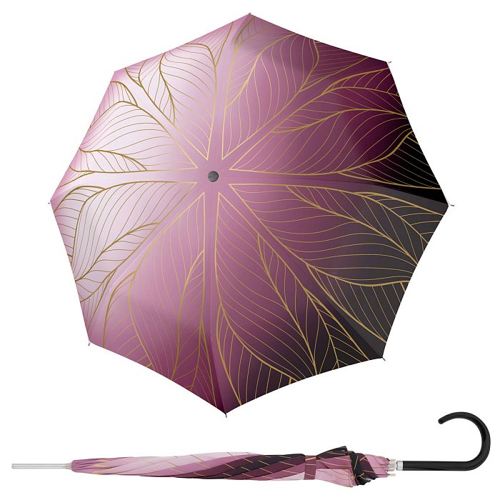 Doppler Long AC Carbonsteel GOLDEN - dámský holový deštník, vínový