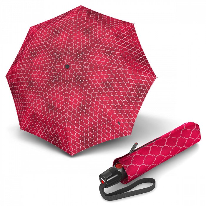 Knirps T.200 Medium Duomatic Regenerate Red - dámský plně automatický deštník
