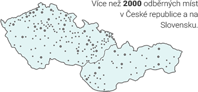 Více než 2000 odběrných míst v České republice a na Slovensku