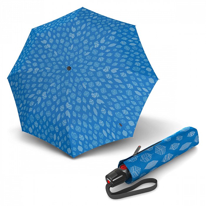 Knirps T.200 Medium Duomatic Leaves Sky - dámský plně-automatický deštník