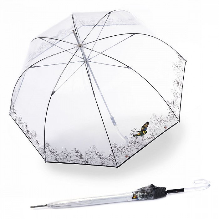 Knirps C.760 Stick Transparent Neptun - dámský průhledný holový deštník