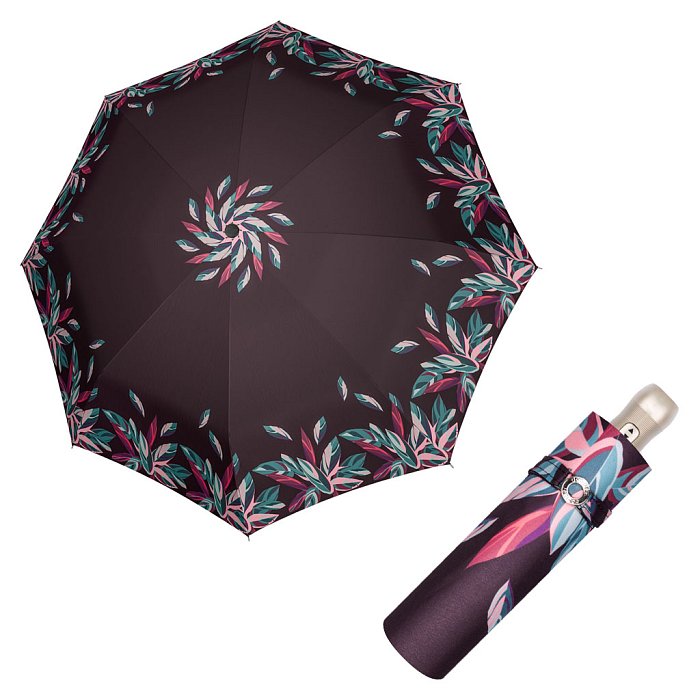 Doppler Magic Mini Big Carbon Infinity - dámský skládací plně-automatický deštník vínová