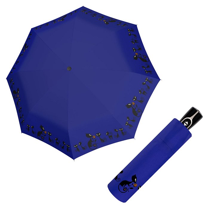 Doppler Magic Fiber CATS - dámský skládací plně-automatický deštník modrá