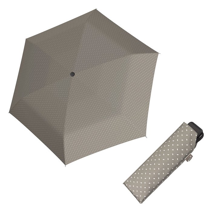Doppler Mini Slim Carbonsteel ROYAL - dámský plochý skládací deštník béžová
